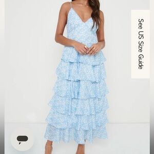 Pretty Lavish Lissy Ruffle Midaxi Dress